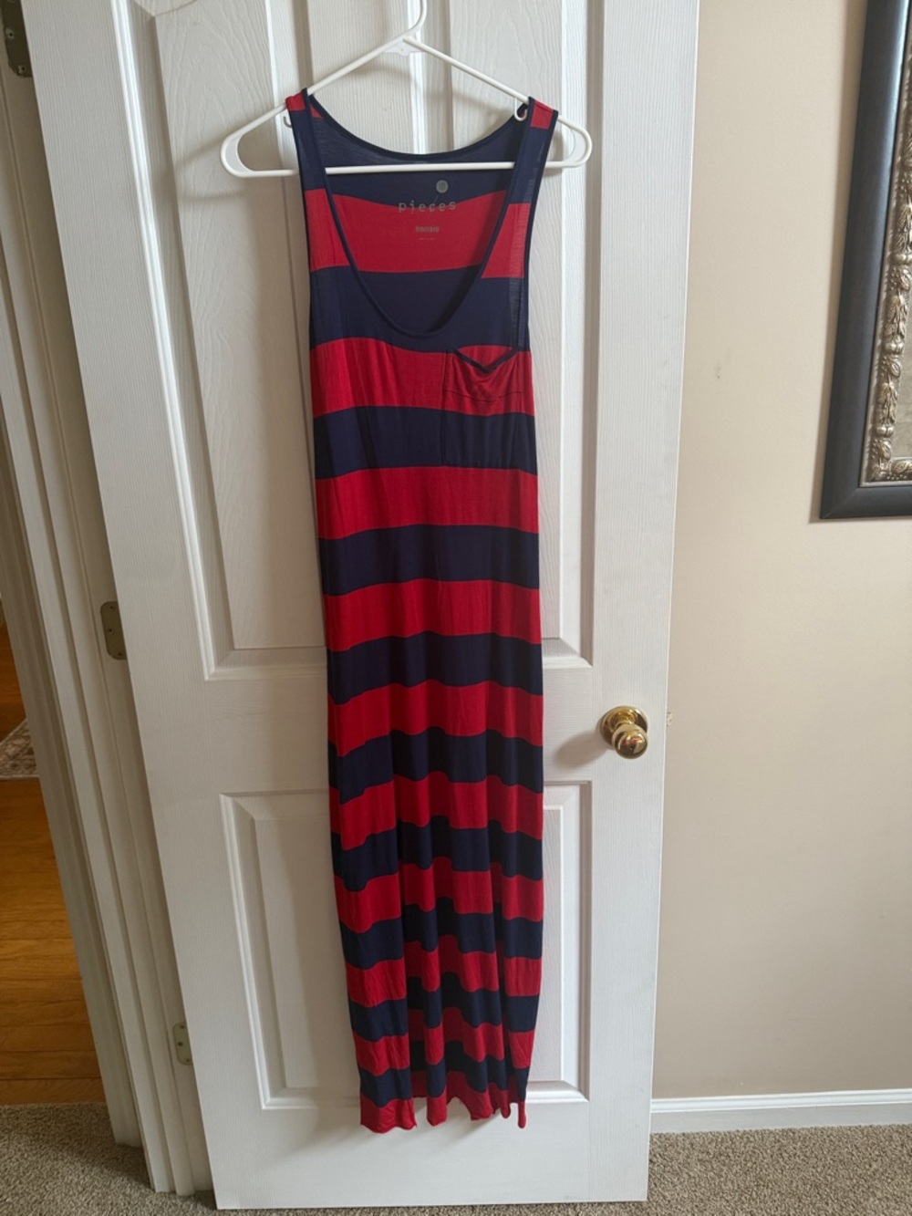 🌸Kensie: Red and Navy Striped Tank Maxi Dress